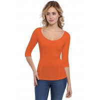 T-shirt avec surpiqures manches 3-4 en modal CATE04