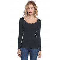 T-shirt avec surpiqures manches longues en modal CATE05