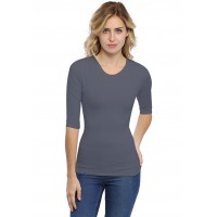 T-shirt ras du cou manches 3-4 en modal KATY04