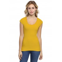 T-shirt col rond doublé devant manches capes ZAZA02