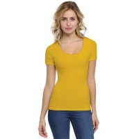 T-shirt col rond doublé devant manches courtes en modal ZAZA03