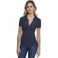 T-shirt col polo manches courtes en modal GLORIA03