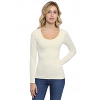 T-shirt col rond doublé devant manches longues en modal ZAZA05
