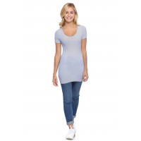 T-shirt long col rond manches courtes en modal ZAZA08