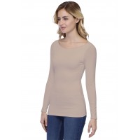 T-shirt col bateau doublé devant manches longues en modal DORIS05