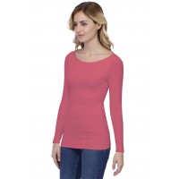 T-shirt col bateau doublé devant manches longues en modal DORIS05