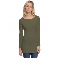 T-shirt long col bateau doublé devant DORIS