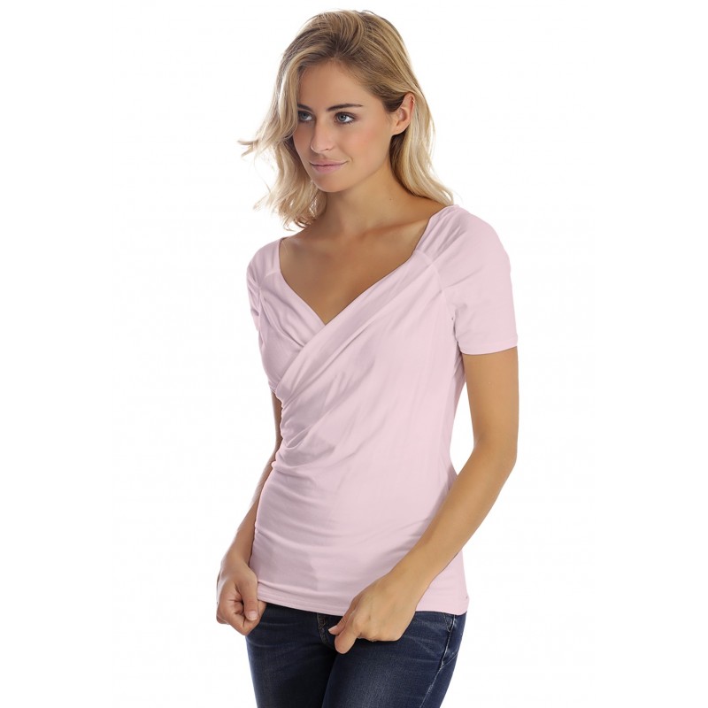 T-shirt cache-coeur manches courtes en modal GERRY01 T-shirt cache-coeur manches courtes en modal GERRY01