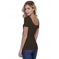 T-shirt col danseuse manches courtes en modal ROXANE03