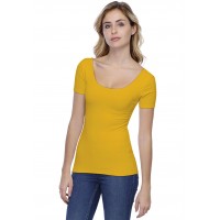 T-shirt col danseuse manches courtes en modal ROXANE03