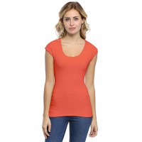 T-shirt col rond doublé devant manches capes ZAZA02