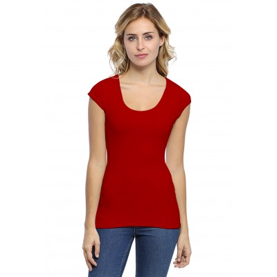 T-shirt col rond doublé devant manches capes ZAZA02