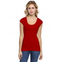 T-shirt col rond doublé devant manches capes ZAZA02