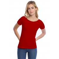 T-shirt col bateau manches courtes courtes en modal DOMI03