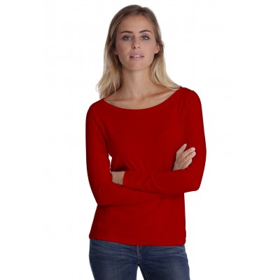 T-shirt col bateau manches longues en modal DOMI05
