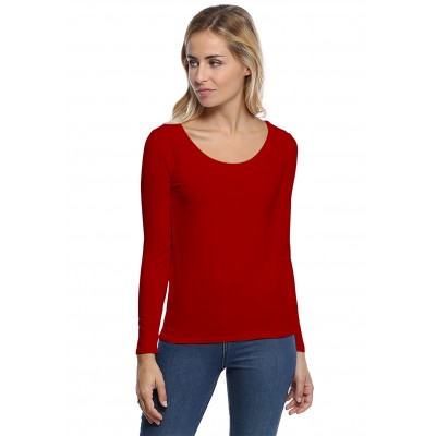 T-shirt col rond bande rapportée manches longues en modal JOE05