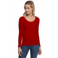 T-shirt col rond bande rapportée manches longues en modal JOE05