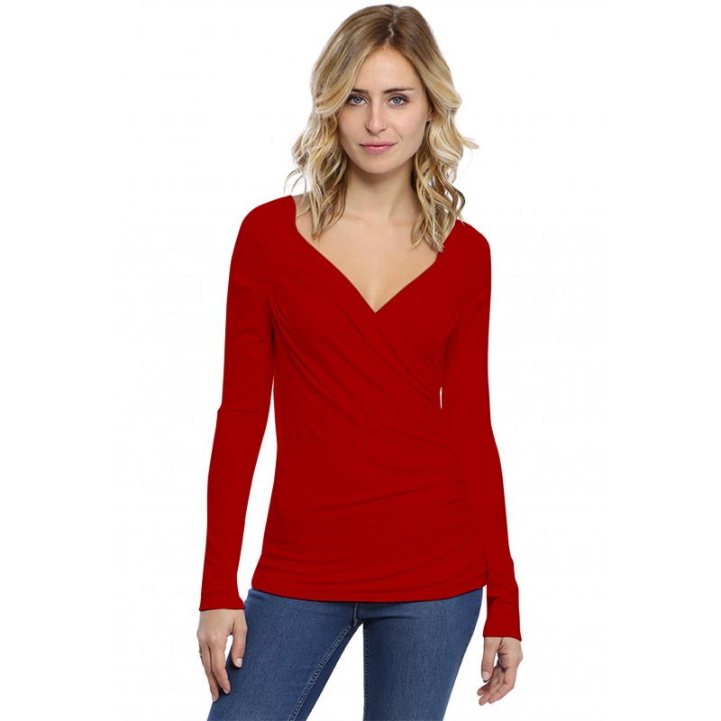 T-shirt cache coeur manches longues en modal GERRY03 T-shirt cache coeur manches longues en modal GERRY03