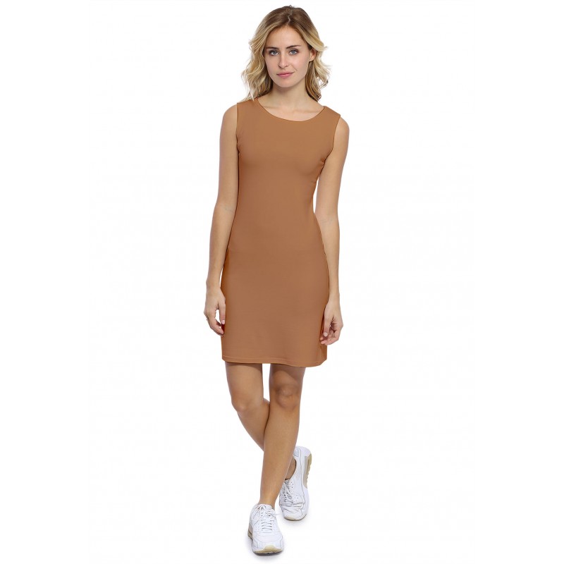 Robe col bateau sans manche en modal GUIMAUVE01 Robe col bateau sans manche en modal GUIMAUVE01