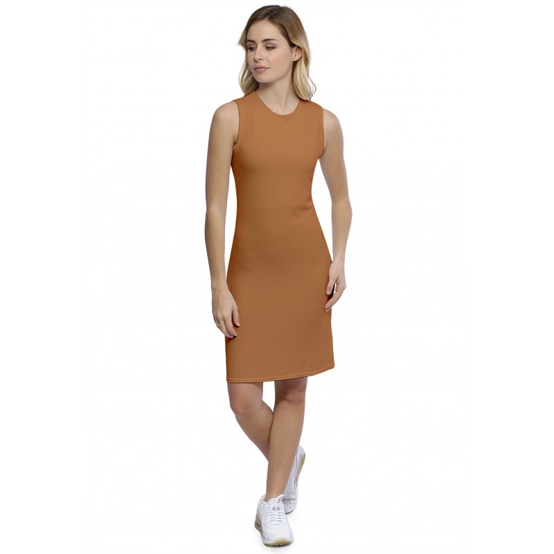 Robe débardeur col ras du cou doublée devant en modal KATIA1 Robe débardeur col ras du cou doublée devant en modal KATIA1