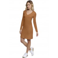 Robe col V doublée devant manches longues en modal SYLVIA20