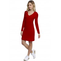 Robe col V doublée devant manches longues en modal SYLVIA20