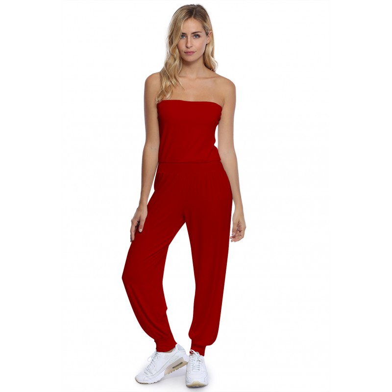 Combinaison bustier bandeau pantalon taille ruban en modal MAILY Combinaison bustier bandeau pantalon taille ruban en modal MAILY