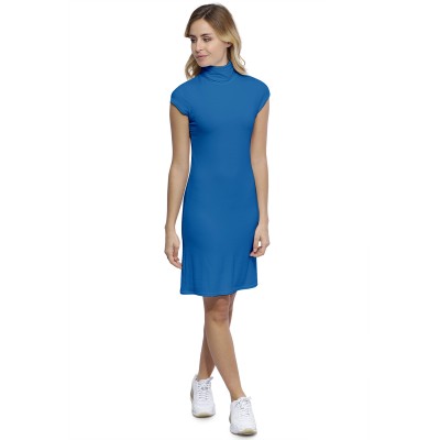 Robe col roulé manches courtes capes en modal CINDY17