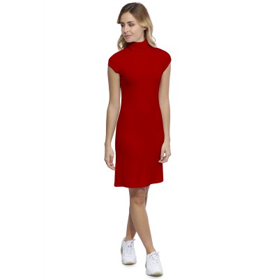 Robe col roulé manches courtes capes en modal CINDY17