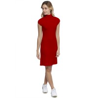 Robe col roulé manches courtes capes en modal CINDY17