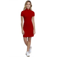 Robe col roulé manches courtes en modal CINDY18