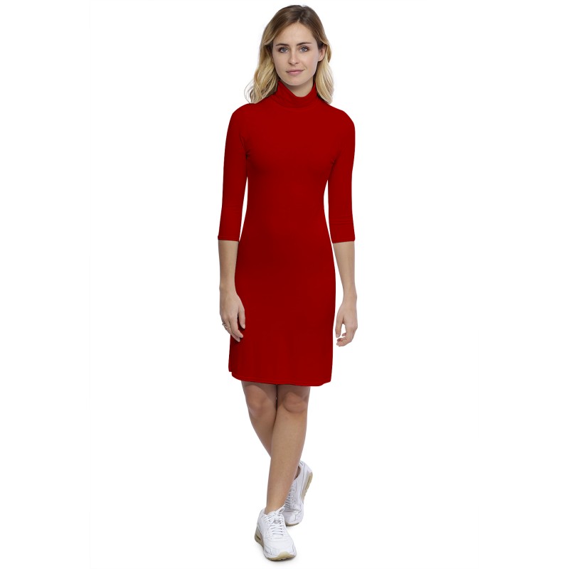 Robe col roulé manches 3-4 en modal CINDY19 Robe col roulé manches 3-4 en modal CINDY19
