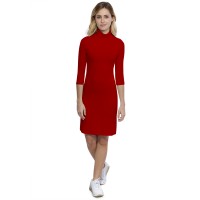 Robe col roulé manches 3-4 en modal CINDY19