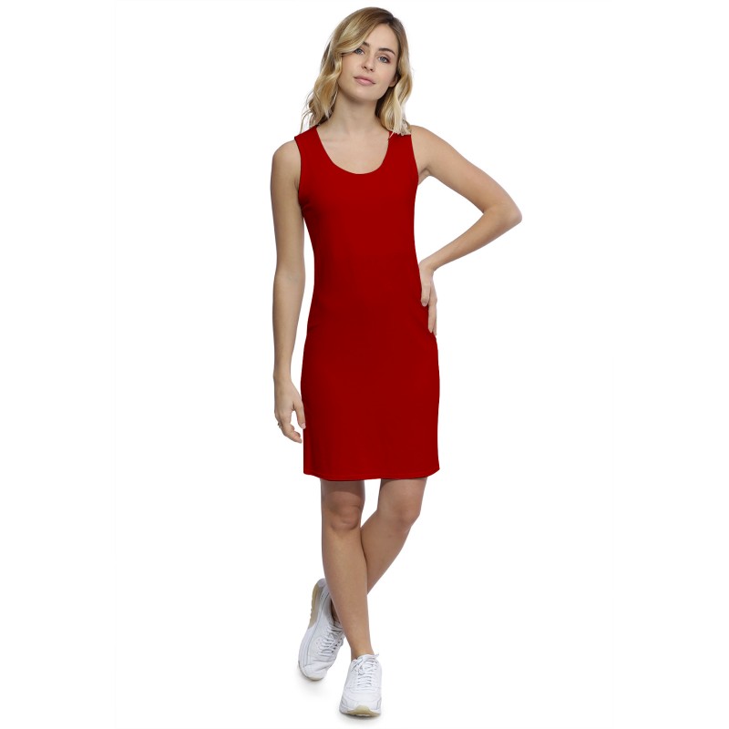 Robe débardeur col rond doublée devant en modal ZAZA16 Robe débardeur col rond doublée devant en modal ZAZA16