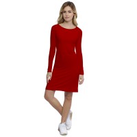 Robe col bateau doublée devant manches longues en modal DORIS20
