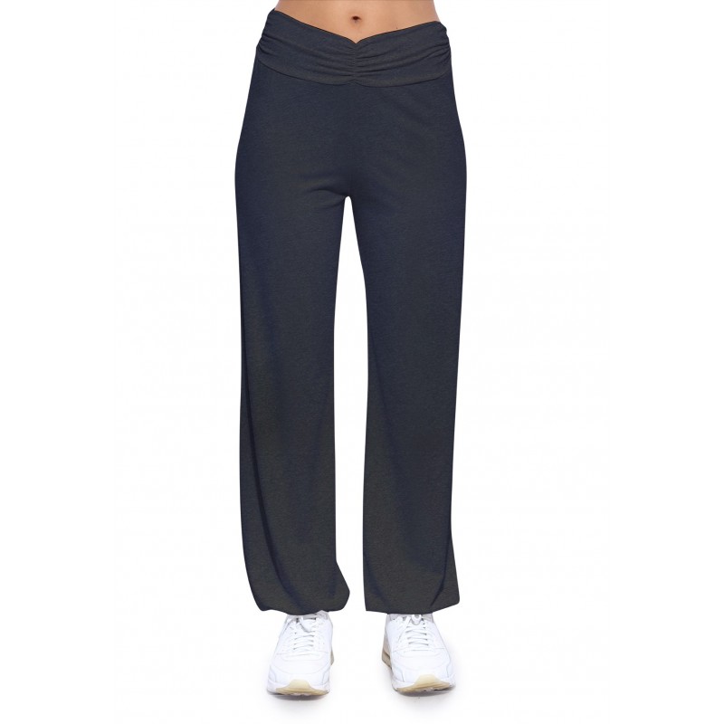 Pantalon coupe fluide taille élastique avec fronces en maille modal SALLY Pantalon coupe fluide taille élastique avec fronces en maille modal SALLY