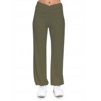 Pantalon coupe fluide taille élastique avec fronces en maille modal SALLY