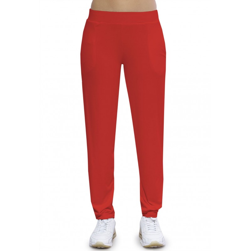 Pantalon coupe fluide taille élastique avec poches en maille modal AURELIE Pantalon coupe fluide taille élastique avec poches en maille modal AURELIE