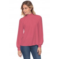 Tee-shirt col montant plissé manches longues SANDY