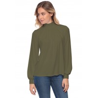 Tee-shirt col montant plissé manches longues SANDY