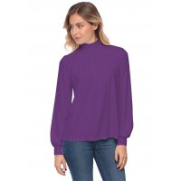 Tee-shirt col montant plissé manches longues SANDY