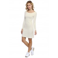 Robe col bateau manches longues en modal GUIMAUVE05