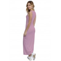 Robe droite longue col rond sans manches en modal MARIE