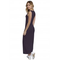 Robe droite longue col rond sans manches en modal MARIE