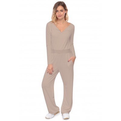 Combinaison pantalon, col V à revers MOLLY