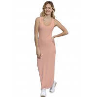 Robe droite longue col rond sans manches en modal MARIE