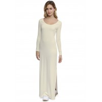 Robe longue col rond manches longues en modal ECLIPSE