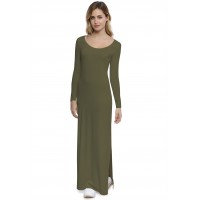 Robe longue col rond manches longues en modal ECLIPSE