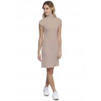 Robe col roulé manches courtes capes en modal CINDY17