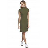 Robe col roulé manches courtes capes en modal CINDY17